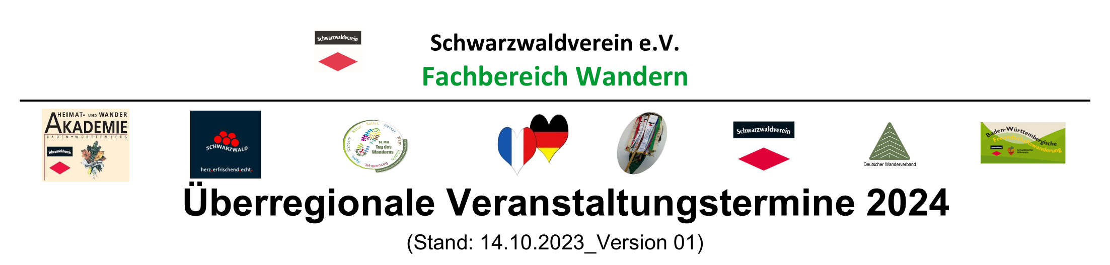 Überregionale Veranstaltungstermine 2024 – Schwarzwaldverein