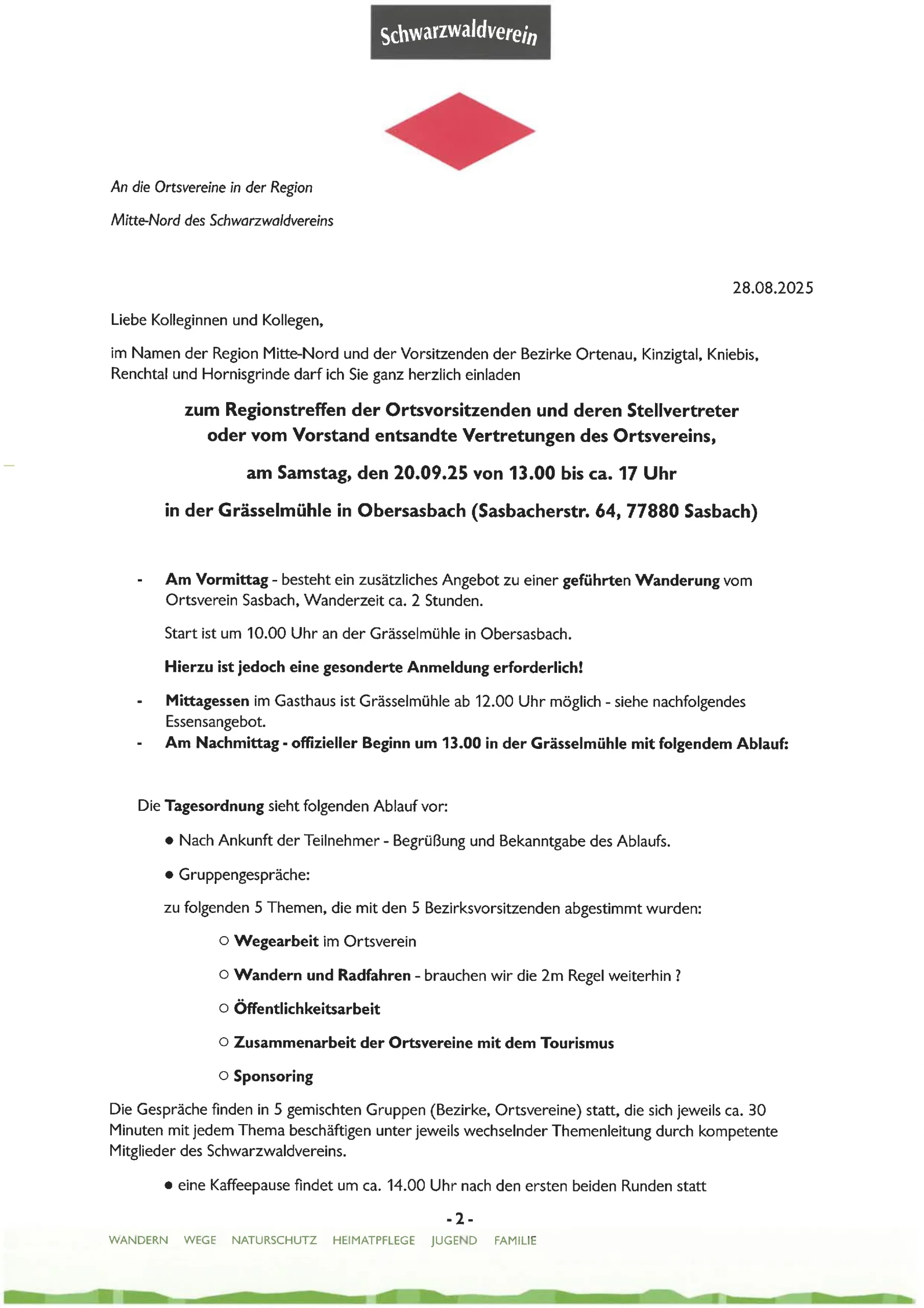 Einladung Region Mitte Nord 20.09.25-S1
