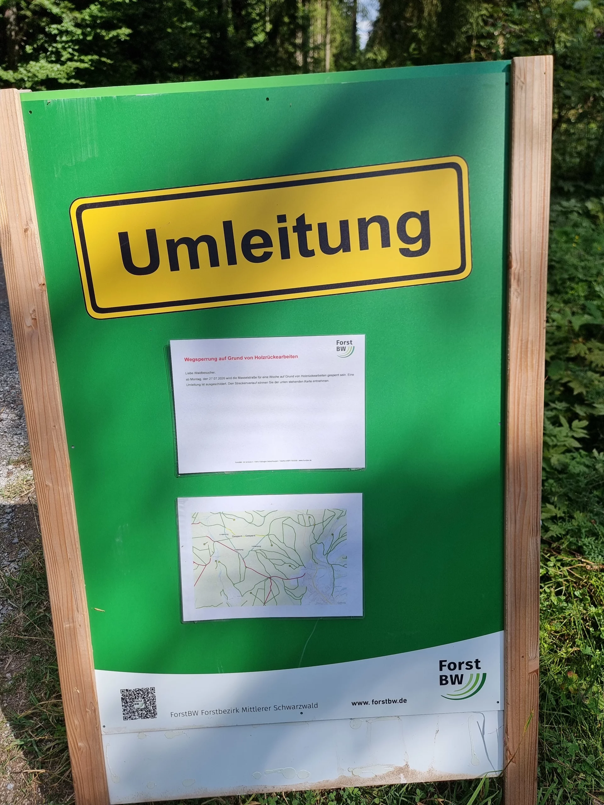 Umleitung Radweg Freudenstadt-Lossburg